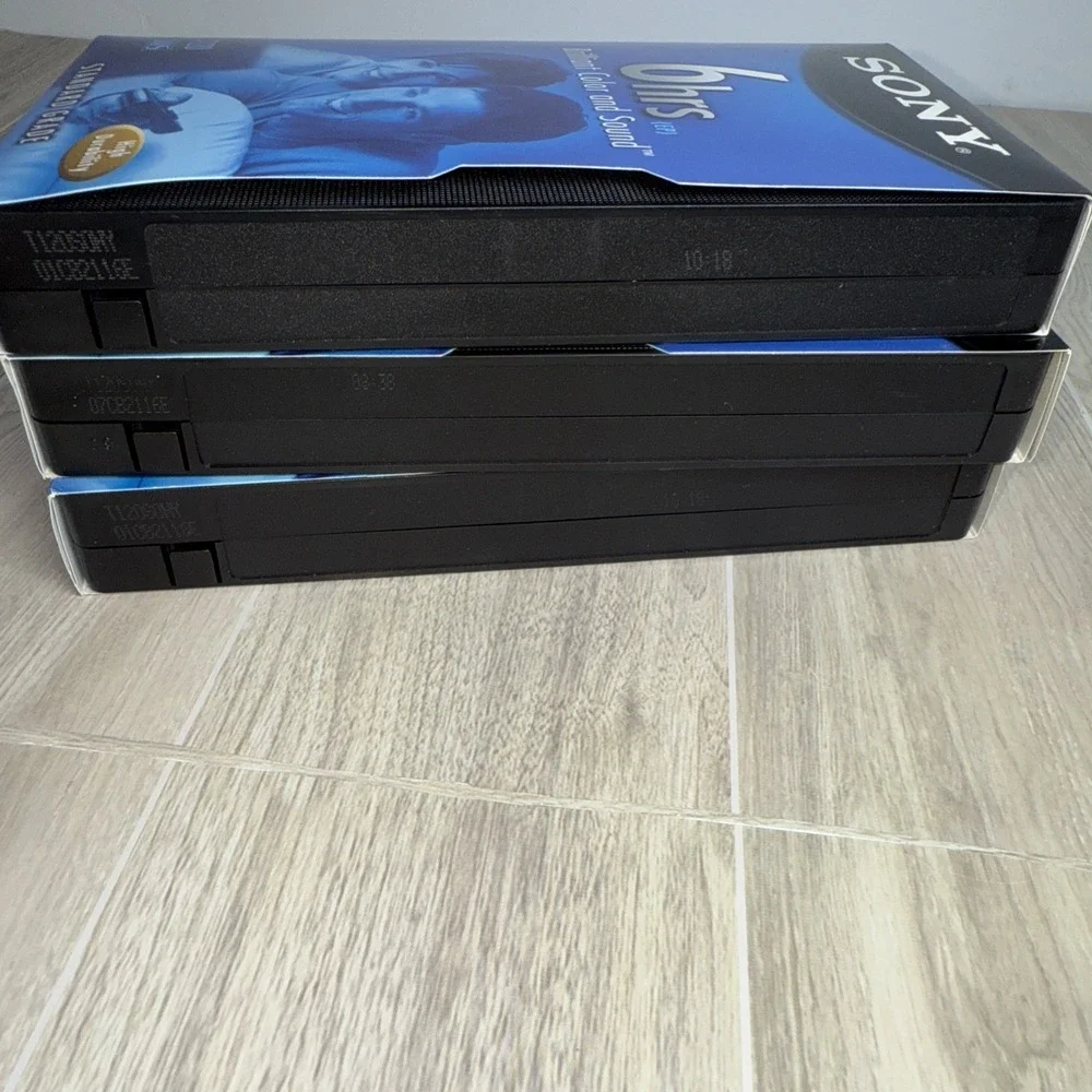 3 Sony‎ T120VRH Premium Grade VHS Video Tapes Blank - Unopened.